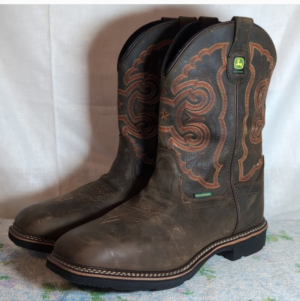 John Deere Western Cowboy Work Boots mens 14